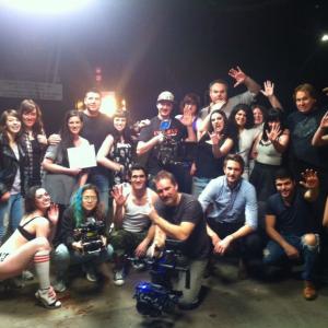 Cast and crew of Fight Like A Girl Massive Blood Drive PSA shoot