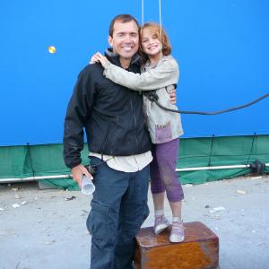 Joey King and Joey Box (stunt coordinator for Battle:Los Angeles). Joey King repelled down a 40ft. drop, with a free fall the last 15ft. in a full body harness.