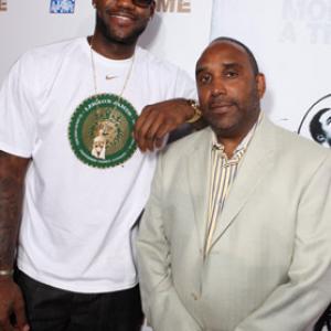 LeBron James and Dru Joyce at event of More Than a Game 2008