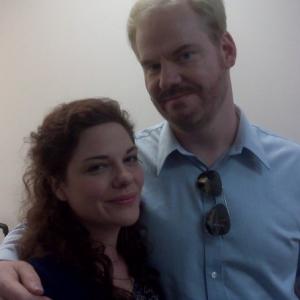 with Jim Gaffigan on the set of Law & Order