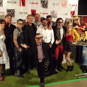 Some of the cast  crew of The Ghastly Love of Johnny X at Dances with Films green carpet