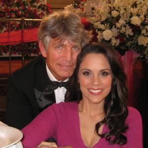 Eric Roberts and Tessa Munro on the set of 