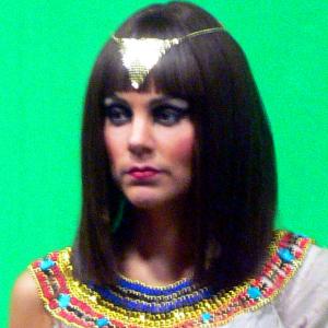 Tessa Munro as the Egyptian Princess, Emu, on the set of 