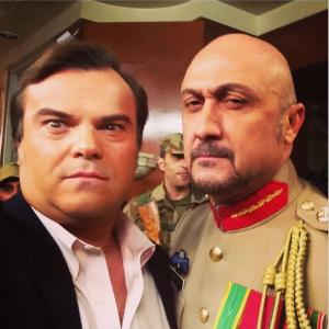 With Jack Black on the set of The Brink