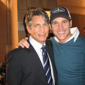Sebastien Roberts and Eric Roberts on the set of 