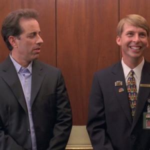 Still of Jerry Seinfeld and Jack McBrayer in 30 Rock 2006