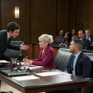 Chelsea Kane Tahj Mawry and Michael Cotter as lawyer Mr Stevens on Season 4 of Baby Daddy