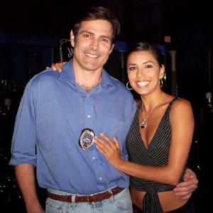 Andy Sottilare and Eva Longoria on the set of Carlitas Secret