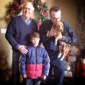 Chevy Chase Tom Arnold and John Paul Ruttan SHELBY The Dog Who Saved Christmas