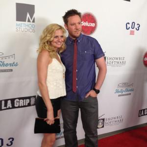 Co-Producer Ashley Eberbach & Director Brendan Gabriel Murphy on the red carpet for the screening of 