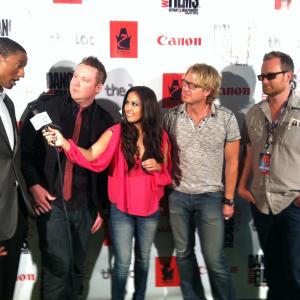Actor Dee Shiver Director Brendan Gabriel Murphy Composer James Emley  Producer Jeff Beard on the Dances With Films press line for PERCEPTIO At the Graumans Chinese Theater Hollywood CA
