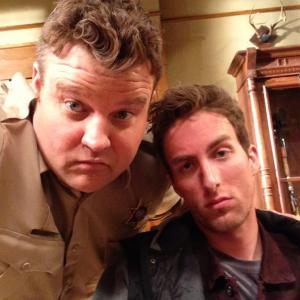 Dustin Ingram and Adam Bartley on the set of 