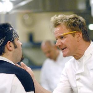 Still of Gordon Ramsay and Ben Walanka in Hells Kitchen 2005