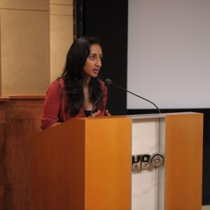 HBO Documentary Screening Of Woman Rebel Filmmaker Kiran Deol addresses the audience before the HBO Documentary screening of Woman Rebel at HBO Theater