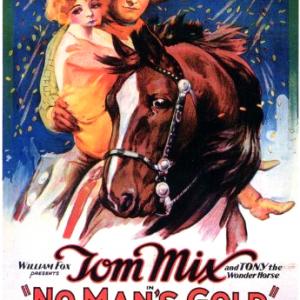 Tom Mix Eva Novak and Tony the Horse in No Mans Gold 1926