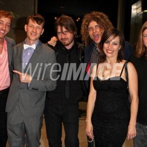 Actor Chris Ratz (L), actor Paul Anthony, actor Mark Lobel, actor Dimitri Coats, guest, and musician Jeff Watson attend the 'Suck' Premiere held at Varsity 8 during the 2009 Toronto International Film Festival on September 11, 2009 in Toronto, C