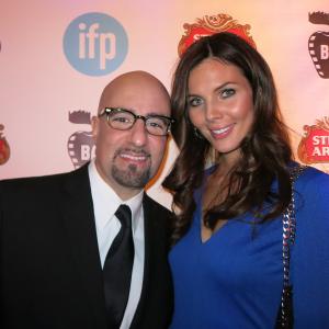 Filmmaker Daniel Azarian (left) and actress Mary O'Rourke (right) at Tribeca Cinemas at the 11th Annual Big Apple Film Festival in New York City