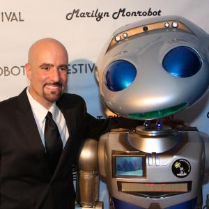 Director Daniel Azarian and Millennia the Robot at the 2012 Robot Film Festival NYC