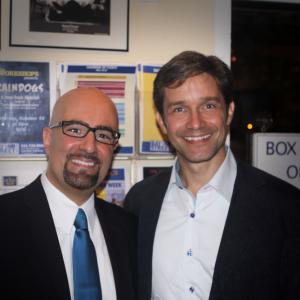 Filmmakers Daniel Azarian (left) and Fabien Cousteau (right) at the Opening Night Reception of the Hamptons Conservation & Wildlife Film Festival.