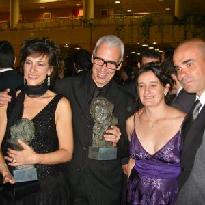 Goya Awards 2010, with Besuievsky, Ragone (Tornasol and Haddock Producers)and Sacheri (Writer).