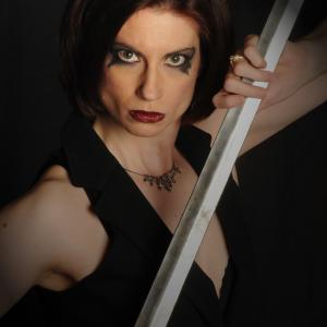 Goth with sword - close-up