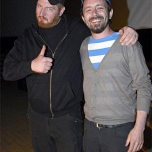 Marc Zwinz and director Jovan Arsenic at Open Air Screening of 