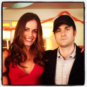Gabriela Dias and Ben Hoffman on the set of Comedy Central's 