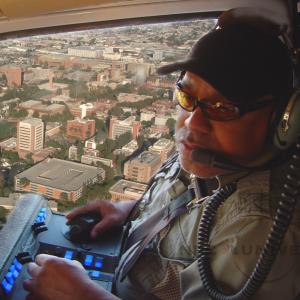 Filming network promo over Los Angeles for NBC NIGHTLY NEWS