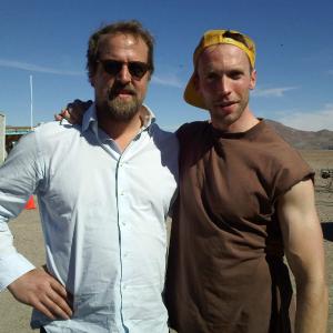 Leigh Jones & Oscar winning director Joachim Back on the set of 'Here's to Big Bear' in the Atacama desert, Chile 2011.