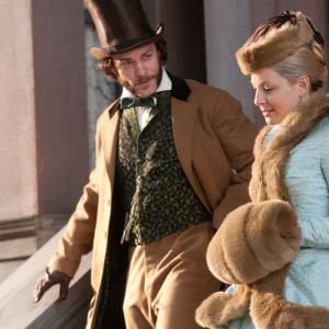 Still of Kyle Schmid and Anastasia Griffith in Copper 2012