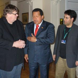 Michael Moore Hugo Chavez Basel Hamdan