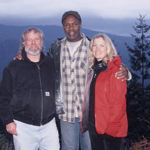 WOODCUTTER writer Ken Miller, lead actor Danny Glover, and writer-director-producer Gabrielle Savage Dockterman on location in Vancouver.