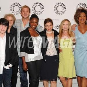 At the Paley Center for 2009 screening of Saving Grace with the cast Gregory Cruz, Nancy Miller, Dylan Minnette, Kenneth Johnson, Yaani King, Laura San Giacomo, Holly Hunter, Lorraine Toussaint, Bailey Chase.