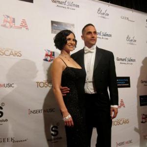2012 Brits in LA Toscars Best Picture Award The ConArtist Actor Shane Alexander with Teresa De Fonte