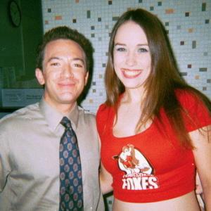 Christy wDavid Faustino on the set of National Lampoons Pucked