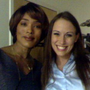 With Angela Bassett on the set of 