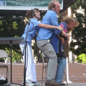 Etienne Eckert Scott Krinsky and Mari Marks perform Doggonit in Pershing Square