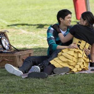 Still of Mike Harry and Jenna Ushkowitz in Glee (2009)