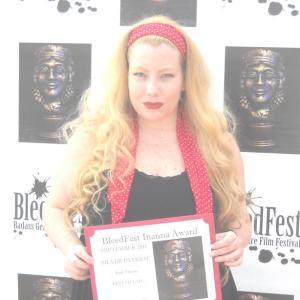 Actress Kari Nissena Receives Best Villain at Bleedfest Film Festival httpwwwimdbcomnamenm1483668