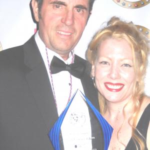 Thom Michael Mulligan & Actress Kari Nissena Accepting Best Feature Award for 