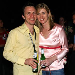 Catherine Cahn and Andrew Cahn at event of The Aristocrats 2005
