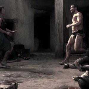 Still of Erin Cummings and Andy Whitfield in Spartacus Blood and Sand 2010
