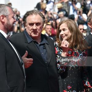 Getting the Thumbs up from Grard Depardieu on the red carpet at the 2015 Cannes film festival for Valley of Love