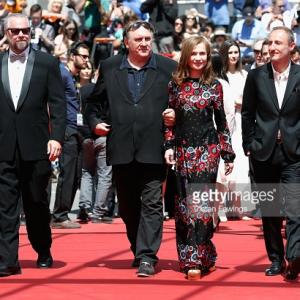Red Carpet 2015 Cannes Film Festival. Valley of Love with Director Guillaume Nicloux, Gérard Depardieu and Isabelle Huppert