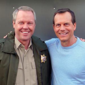 Dan Warner and Bill Paxton on the set of 