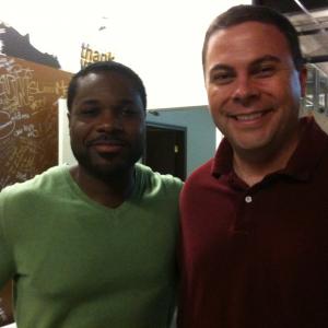 Malcolm Jamal Warner and I on the set of BET's Reed Between the Lines.
