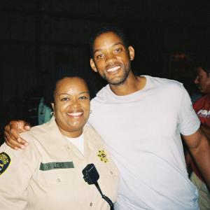 On set of Hancock with ActorProducer Will Smith