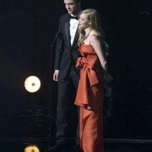 Presenters Robert Pattinson left and Amanda Seyfried during the live ABC Telecast of the 81st Annual Academy Awards from the Kodak Theatre in Hollywood CA Sunday February 22 2009