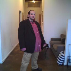As the morbidly obese Joe Fama on the set of I Married a Mobster Meet the Famas in NYC for Investigation Discovery  March 2011