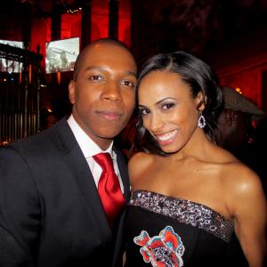 Leslie Odom Jr  Nicolette Robinson at the Red Tails premiere afterparty in New York
